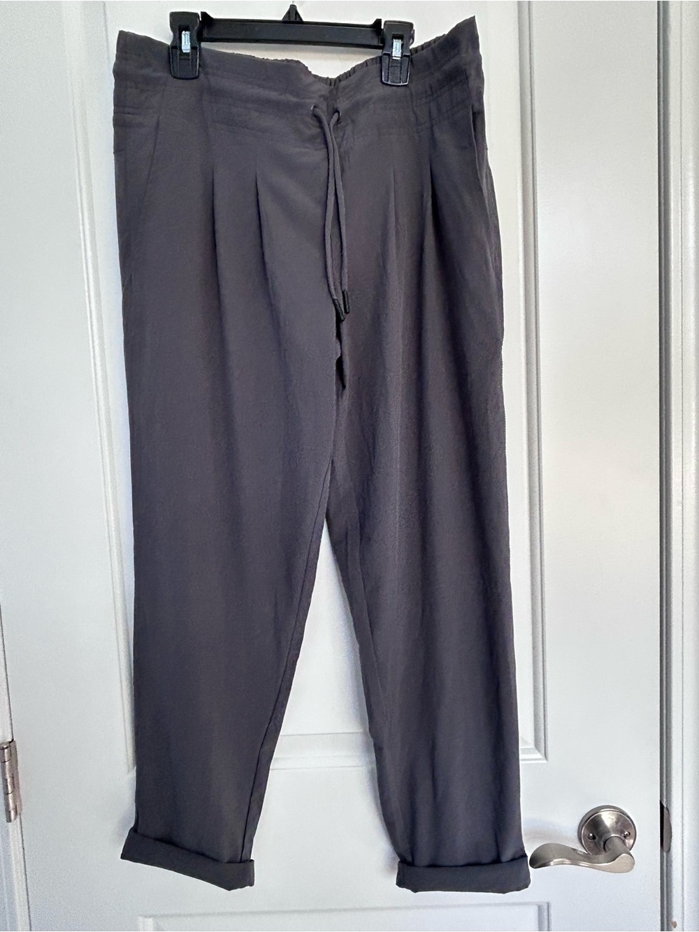 Prana, Women’s Casual Drawstring Pants - Charcoal Gray, light weight/cropped